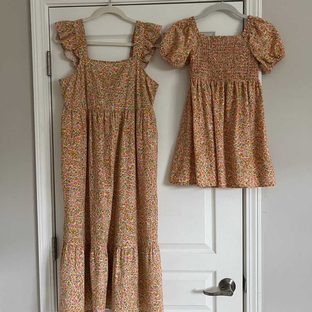 Mommy and me dresses from Target, universal thread small, cat and jack 6/6x